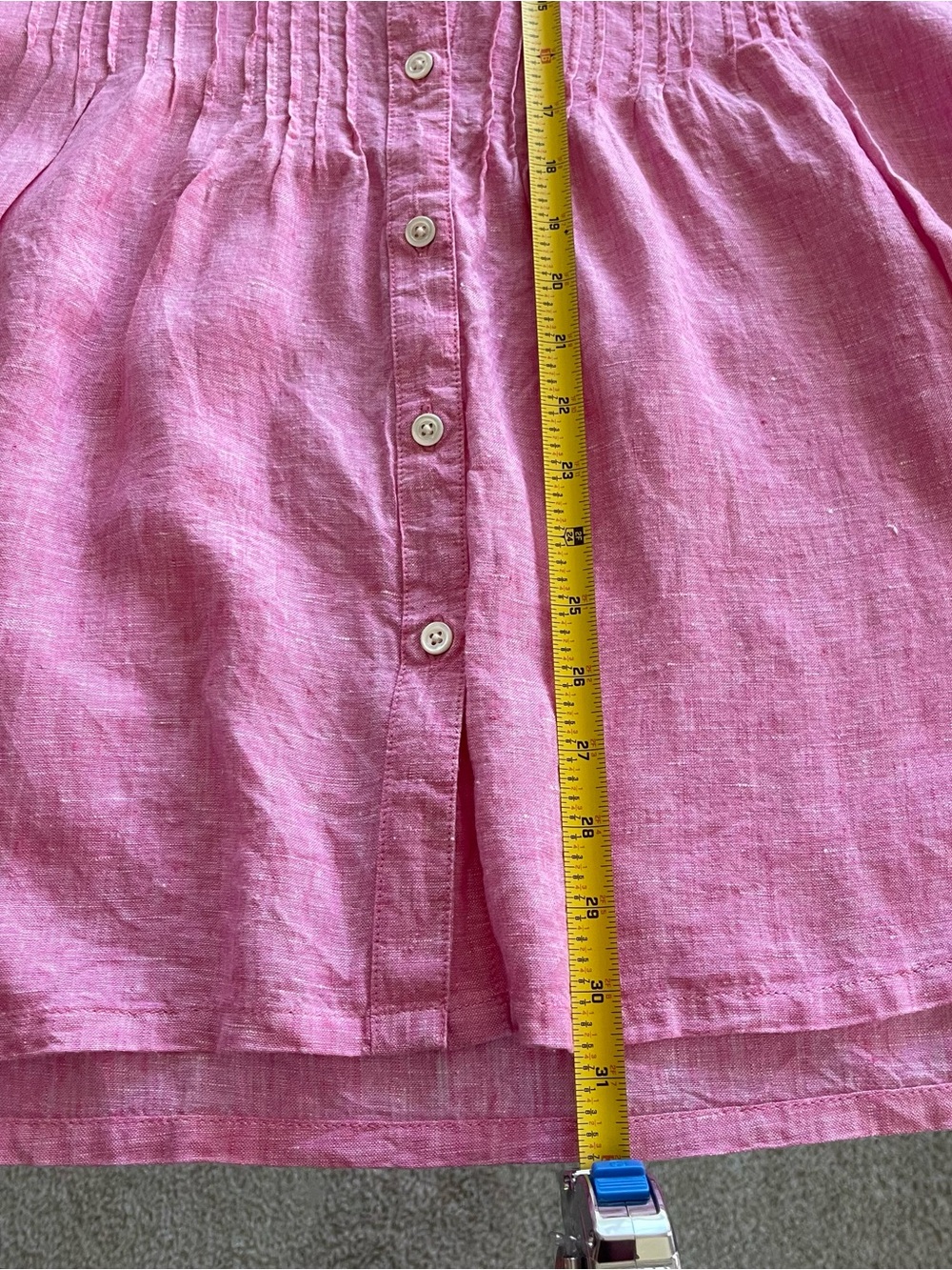 Lands End Women’s 100% Linen Pink Button Front Shirt Size 2X Coastal Beach - Picture 8 of 10